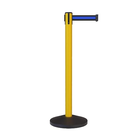 Montour Line Stanchion Belt Barrier Yellow Post 13ft.Black/Bl HL Belt ES400-YW-BBH-130
